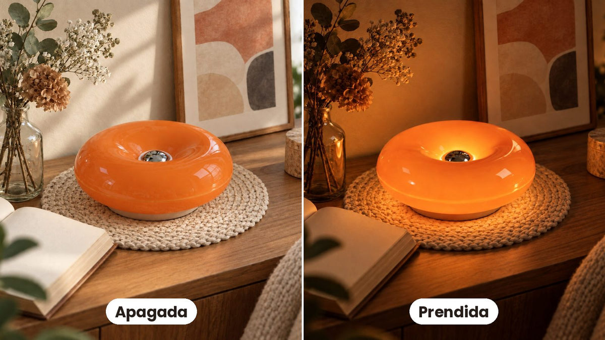Lámpara donut naranja recargable